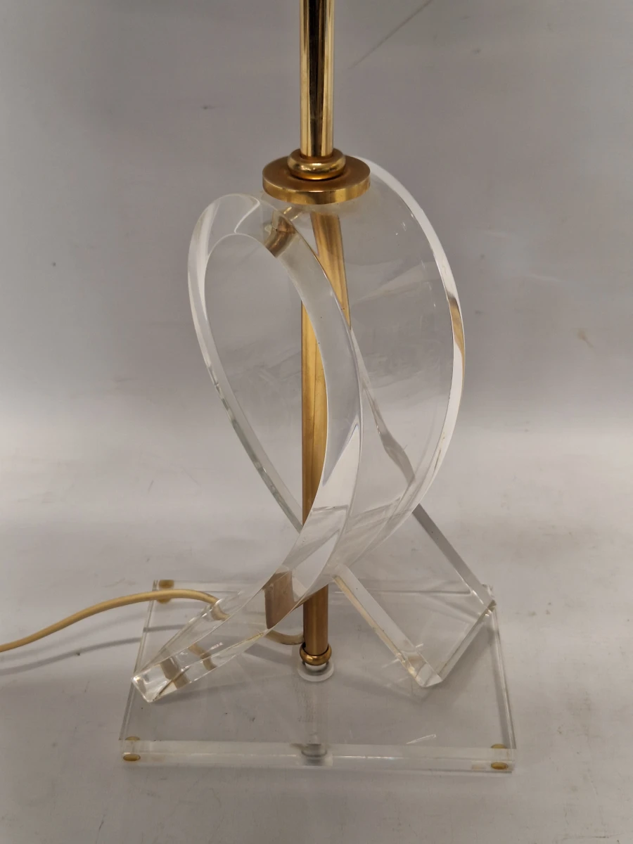 Elegante Franse Lucite & Messing tafellampen - Sculpturale Hollywood Regency Design - foto 11