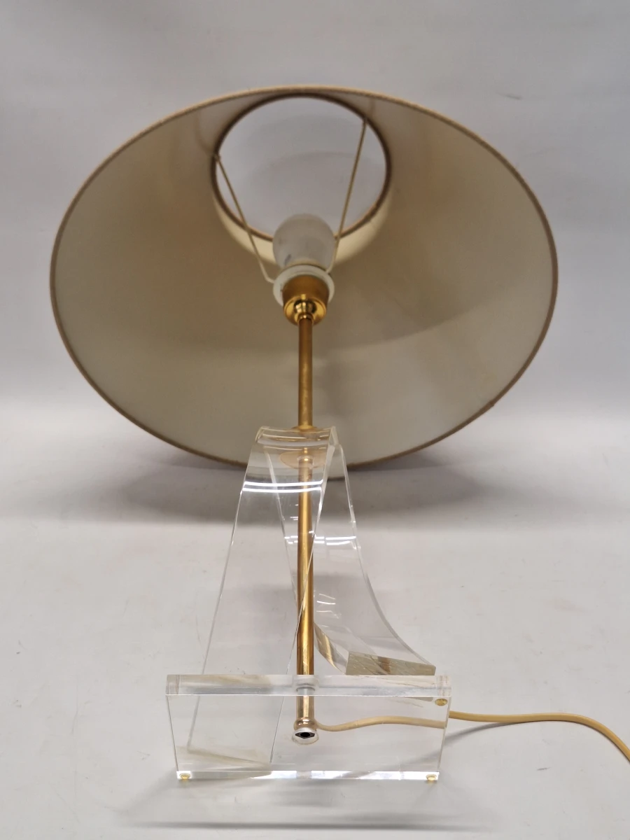 Elegante Franse Lucite & Messing tafellampen - Sculpturale Hollywood Regency Design - foto 13
