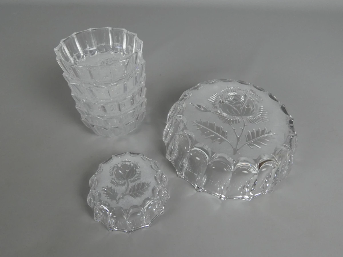Glazen Schalenset met Rozenmotief