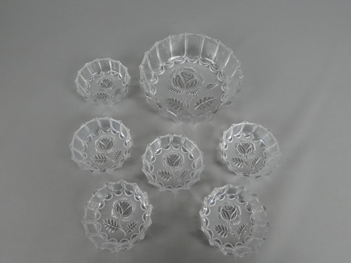 Glazen Schalenset met Rozenmotief