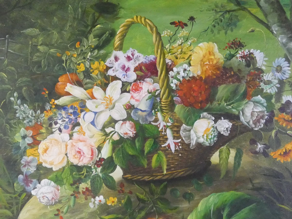 Vintage olieverfschilderij op doek - Signatuur: Giovannini