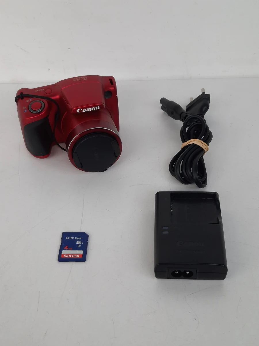 Canon PowerShot SX400 IS Bridgecamera (Rood) – Complete Set met Lader & SD-kaart