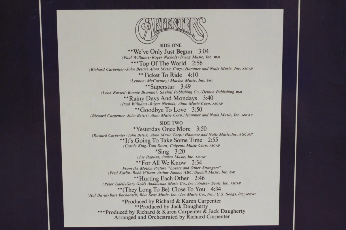 Vinylplaat: Carpenters The Singles 1969-1973