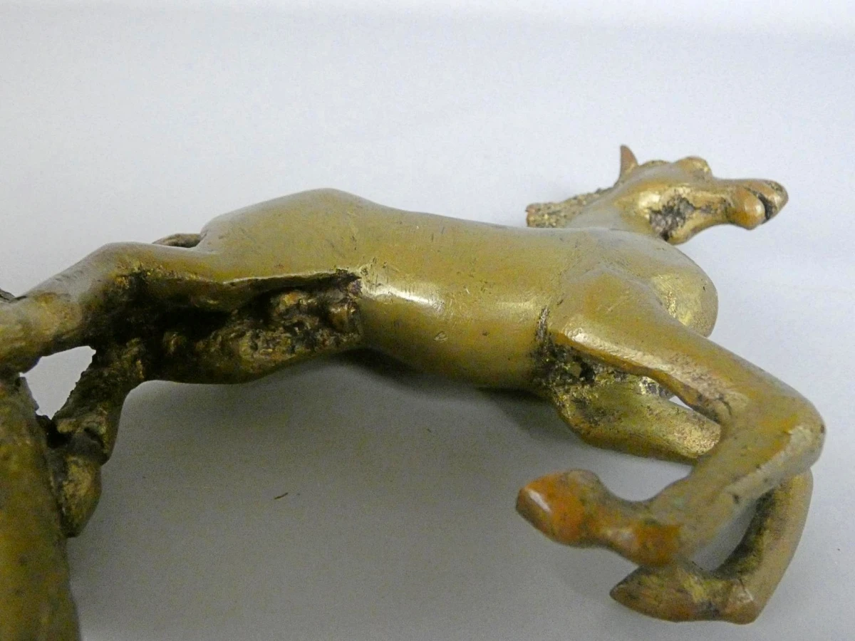 Bronzen Beeldje - Steigerend Paard