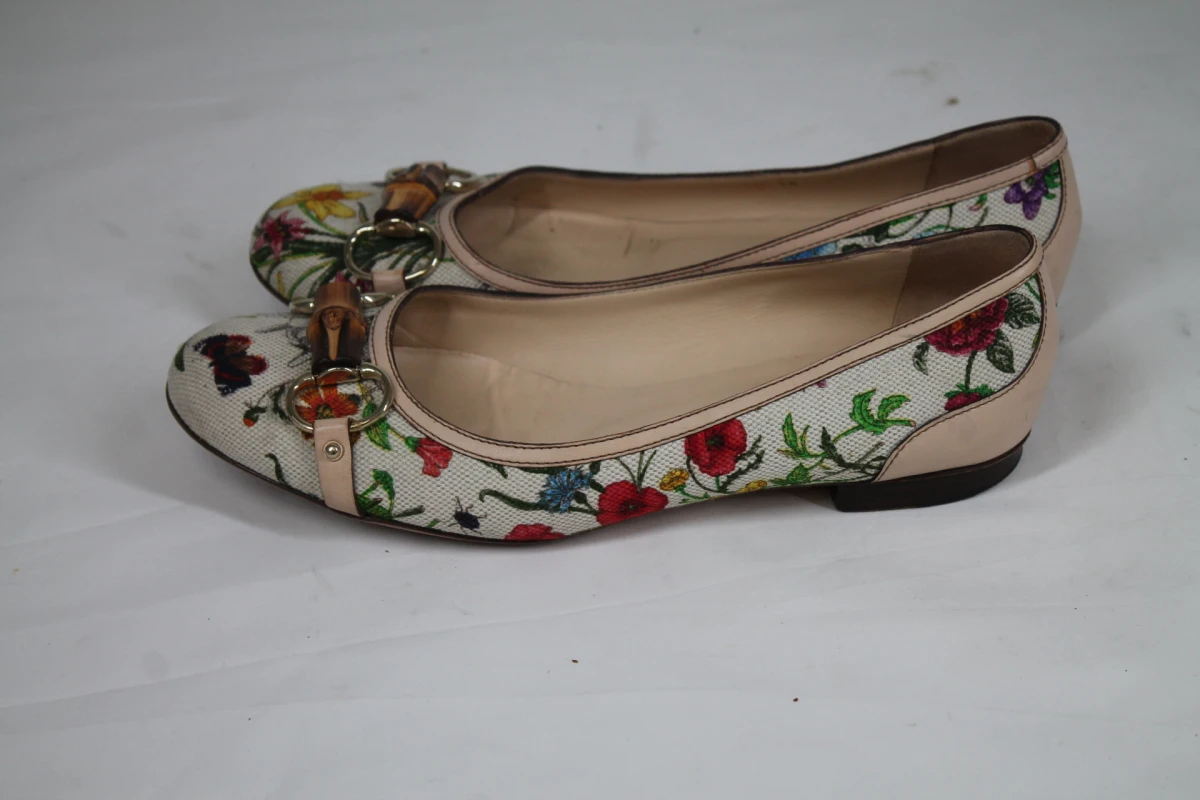 Gucci Flora Bamboo Horsebit ballerina's - Maat 39