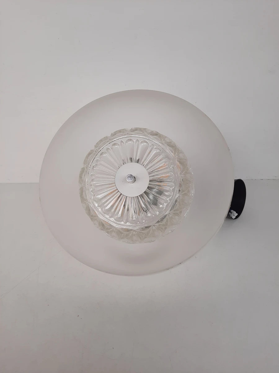 Retro Witte Hanglamp / Koepellamp met Glazen Diffuser – Vintage Look