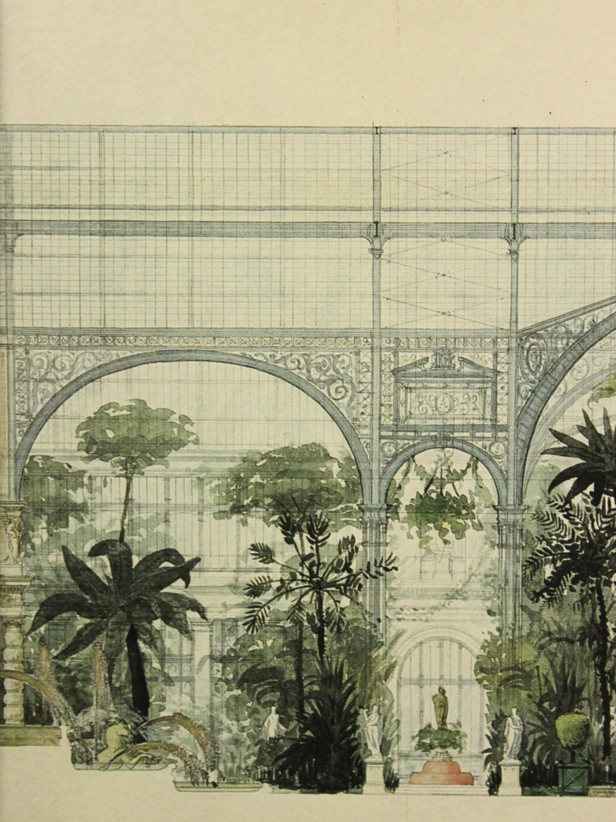 Adrien Chanel "Prix de Rome"1877  ingelijste architectuurprint
