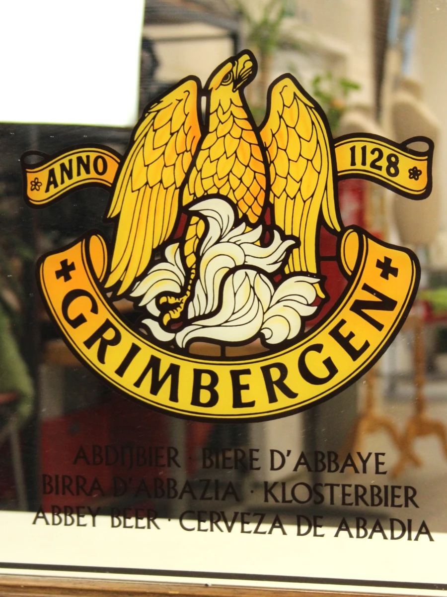 Set van 2 vintage biermerken spiegels Grimbergen en Hoegaarden