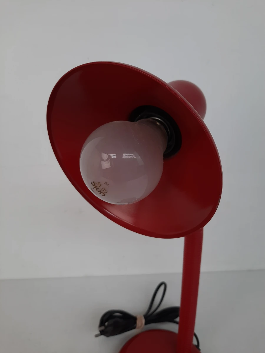 Vintage Rode Gooseneck Bureaulamp – Mand Gmbh (West-Germany)