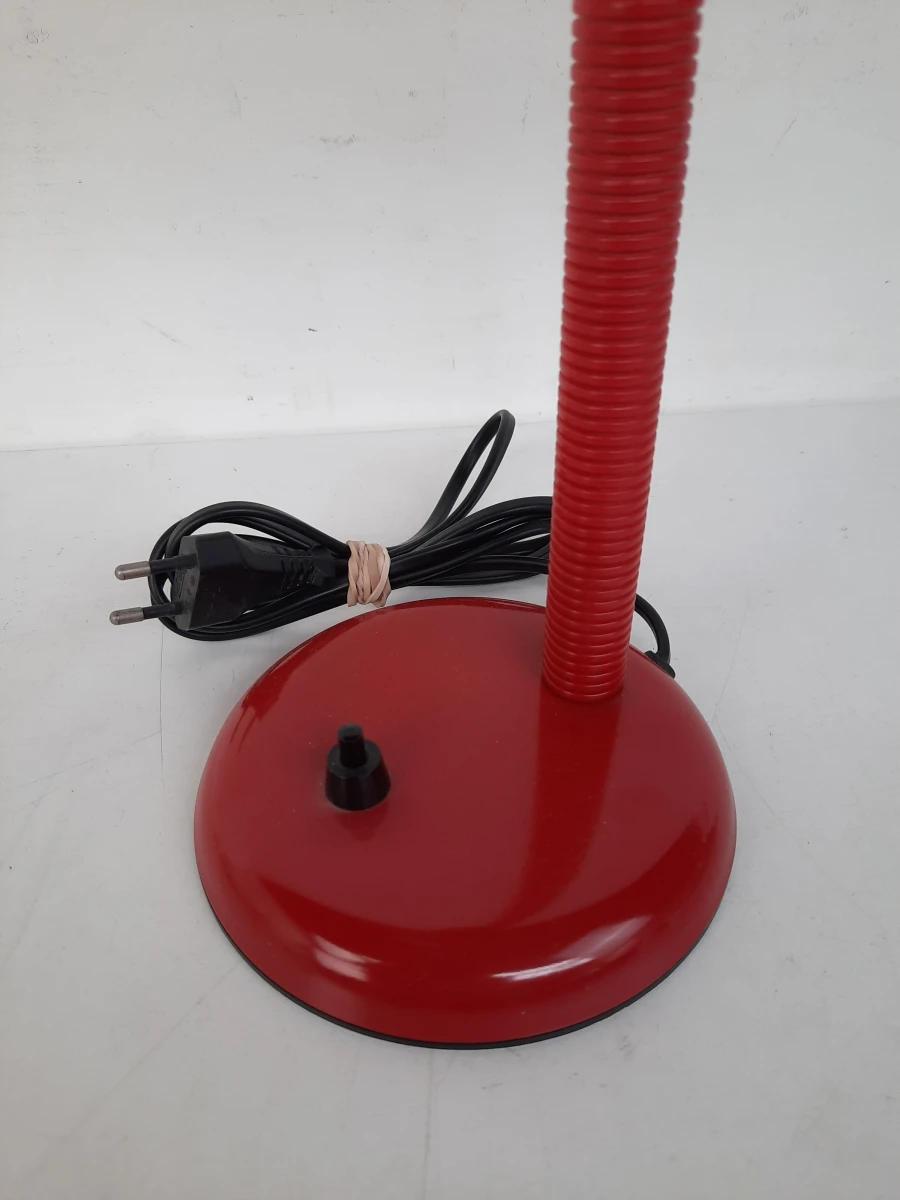 Vintage Rode Gooseneck Bureaulamp – Mand Gmbh (West-Germany)
