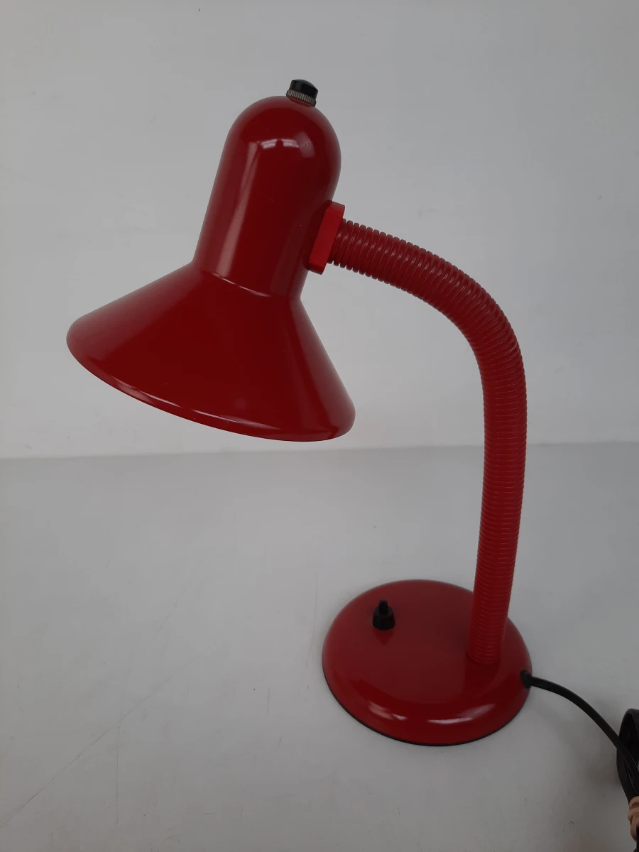 Vintage Rode Gooseneck Bureaulamp – Mand Gmbh (West-Germany)