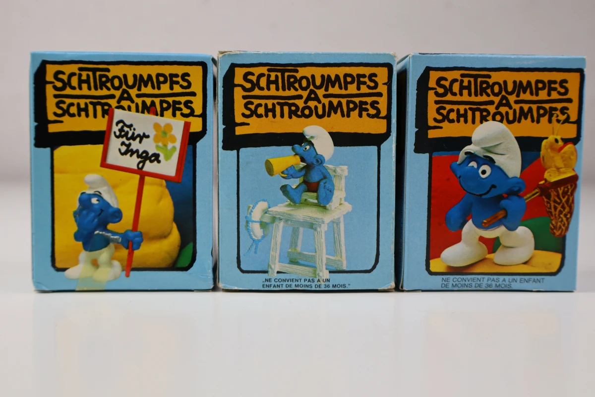 Set vintage Smurfen figuren met originele doosjes