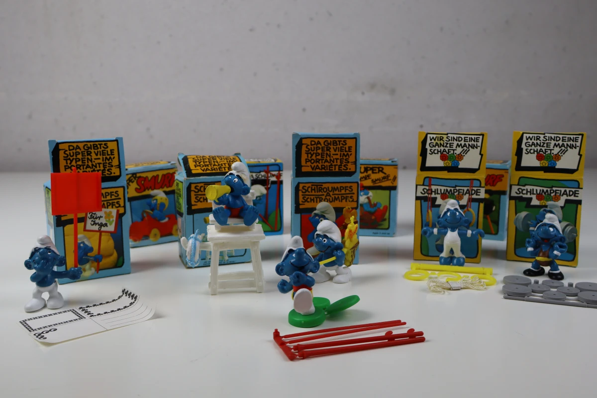 Set vintage Smurfen figuren met originele doosjes