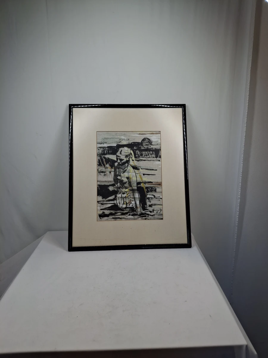 Ingelijste kunstprent vrouw