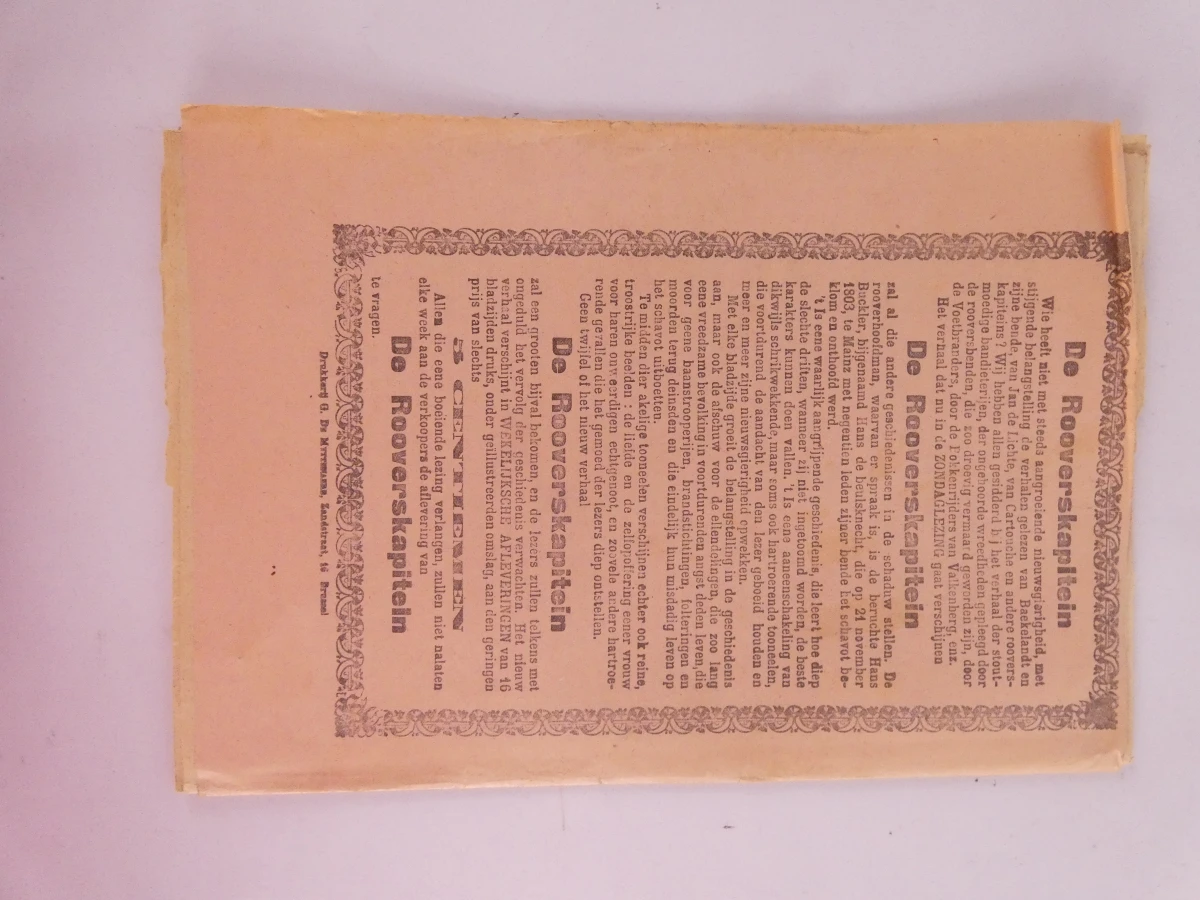 Oude tijdschriften De Rooverskaptein uit 1906-1908