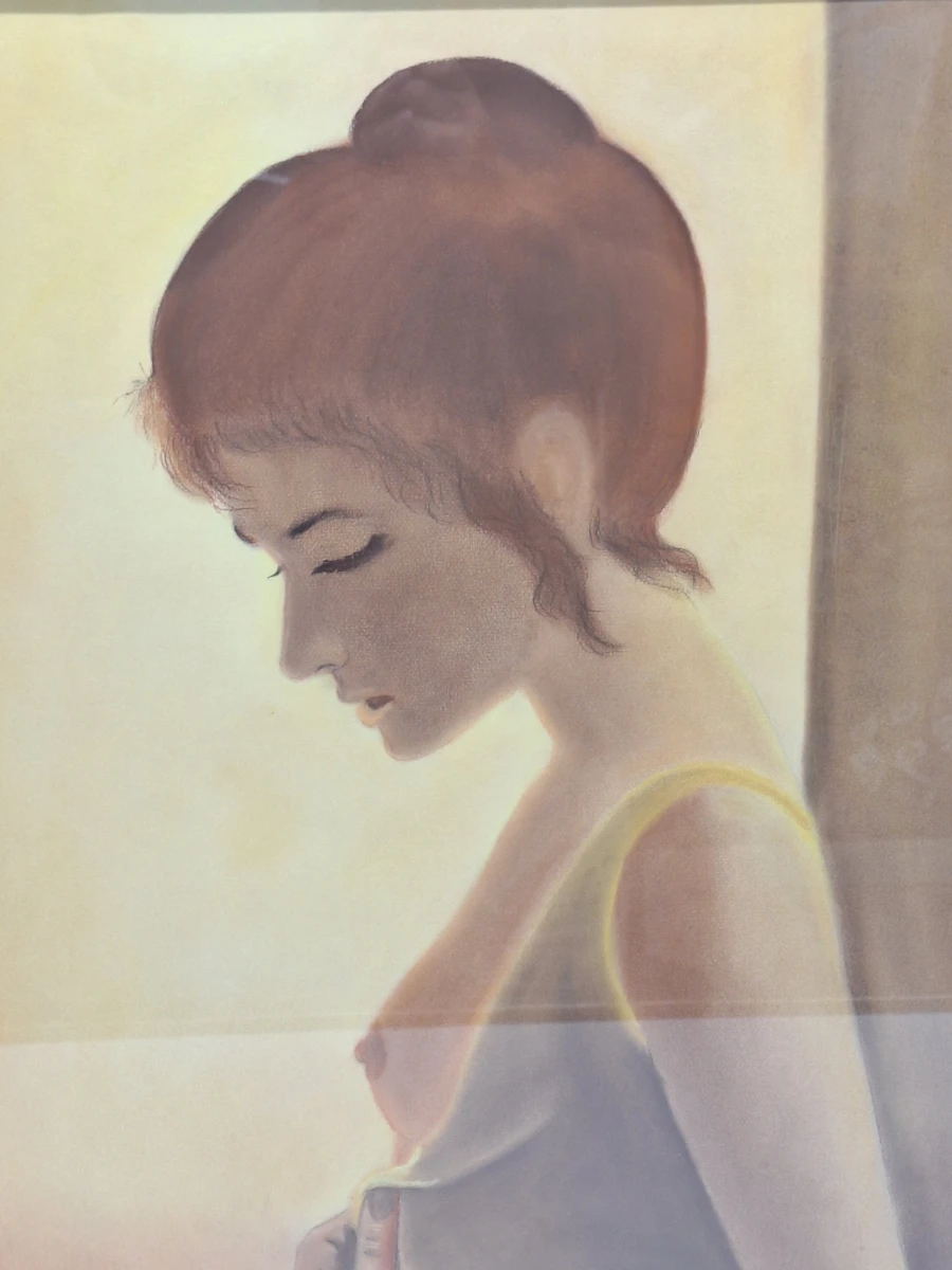 Sfeervol vrouwelijk portret in pastel - gesigneerd Keleman