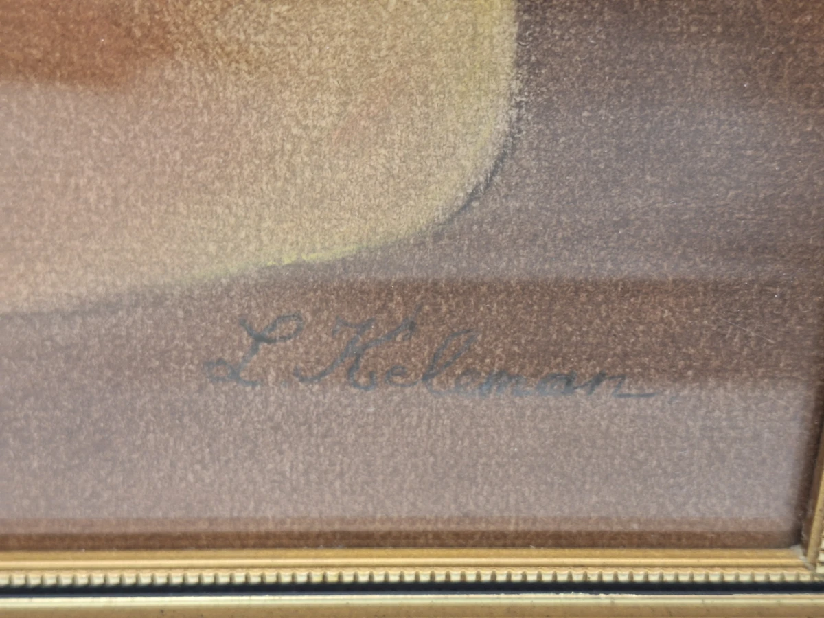 Sfeervol vrouwelijk portret in pastel - gesigneerd Keleman