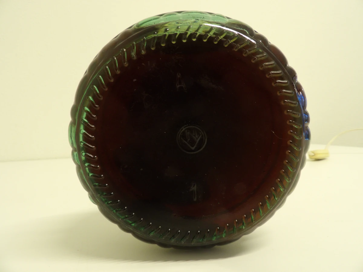 Vintage glazen tafellamp in vorm van Vino Toscano fles