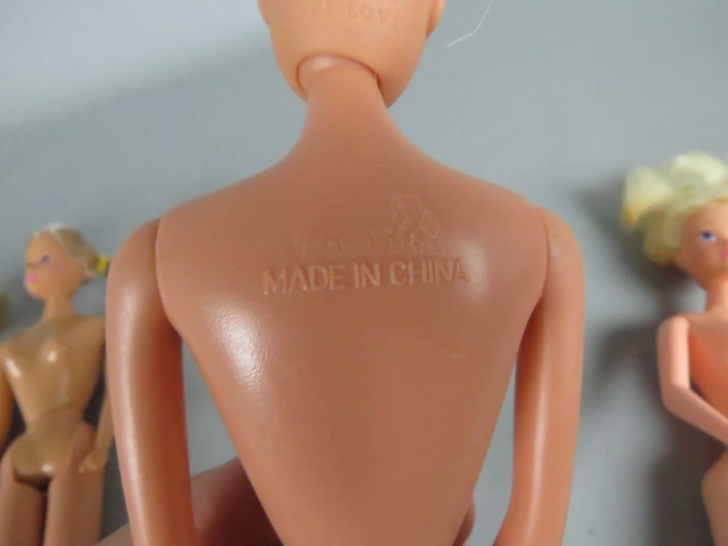 Set van 10 vintage Simba plastic poppen zonder kledij