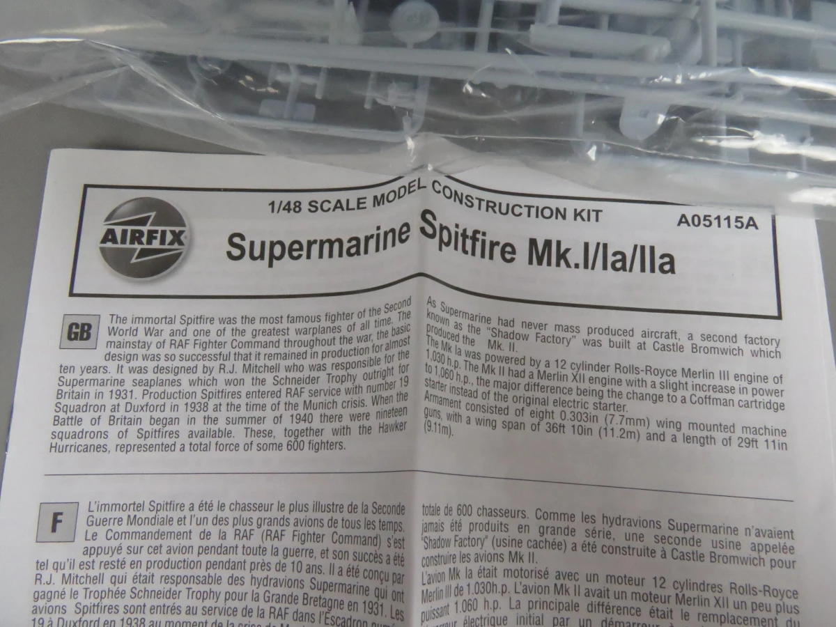 Modelbouw Supermarine spitfire Mk.I
