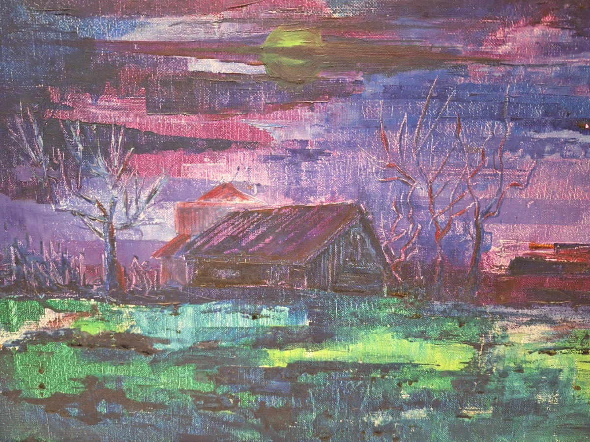 Expressionistisch hoevelandschap bij schemering - Criel R. - foto 2