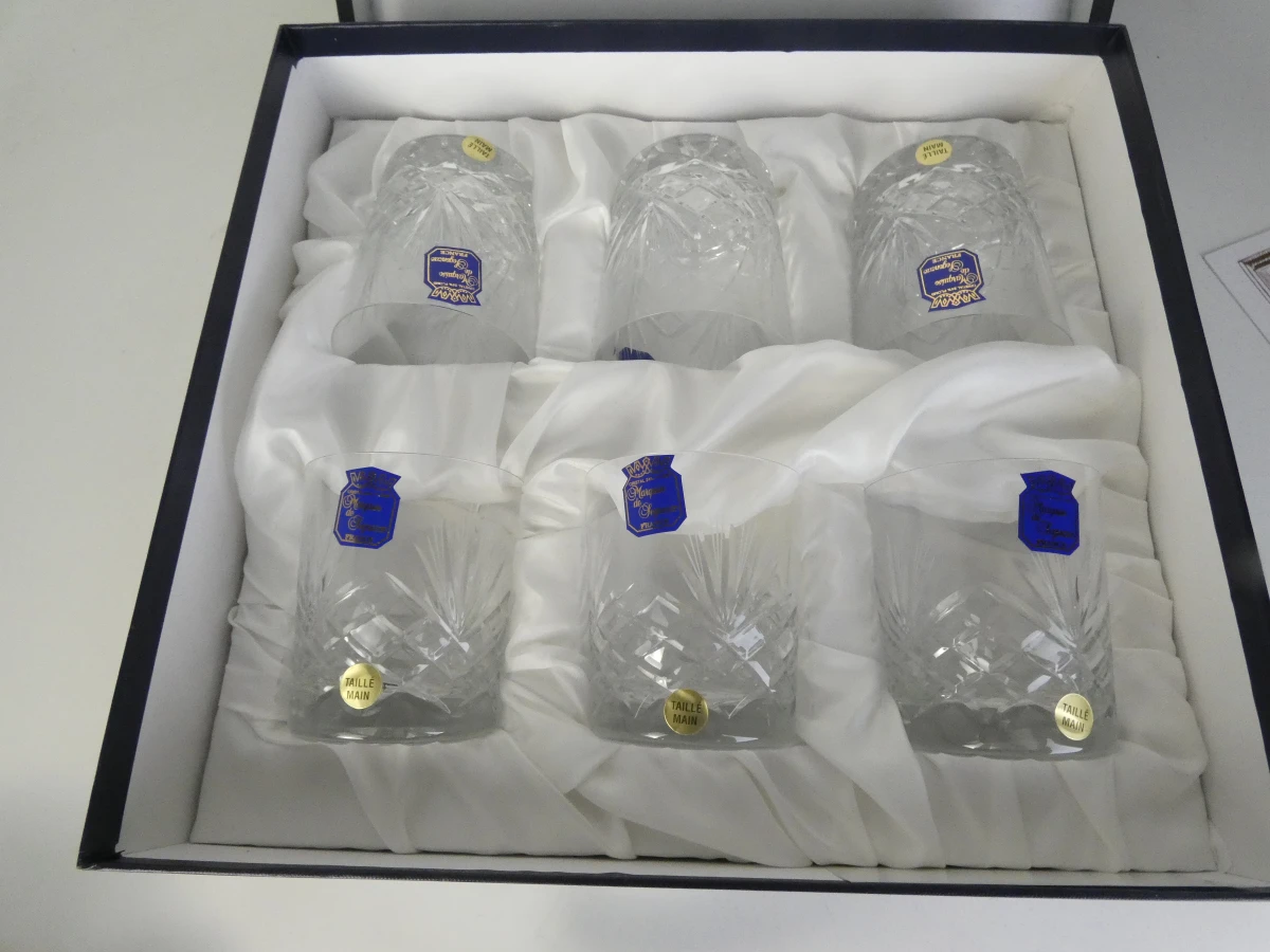 Set van 6 handgeslepen whiskyglazen