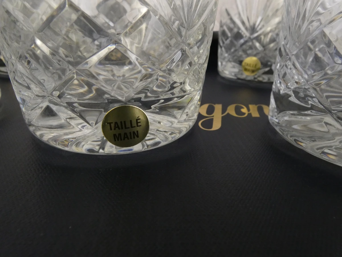 Set van 6 handgeslepen whiskyglazen
