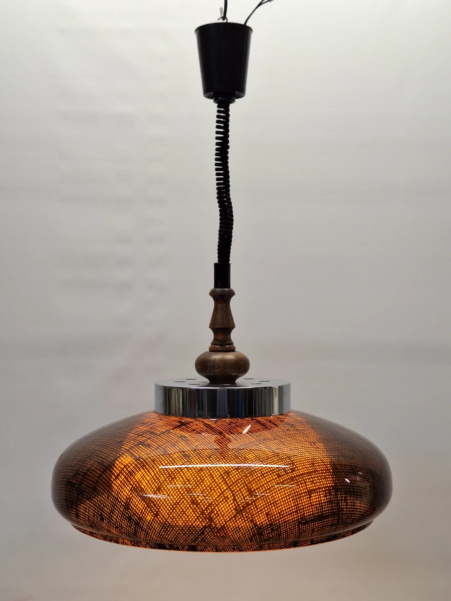 Iconische Space Age hanglamp - futuristisch designicoon met Italiaans Rolly katrolsysteem