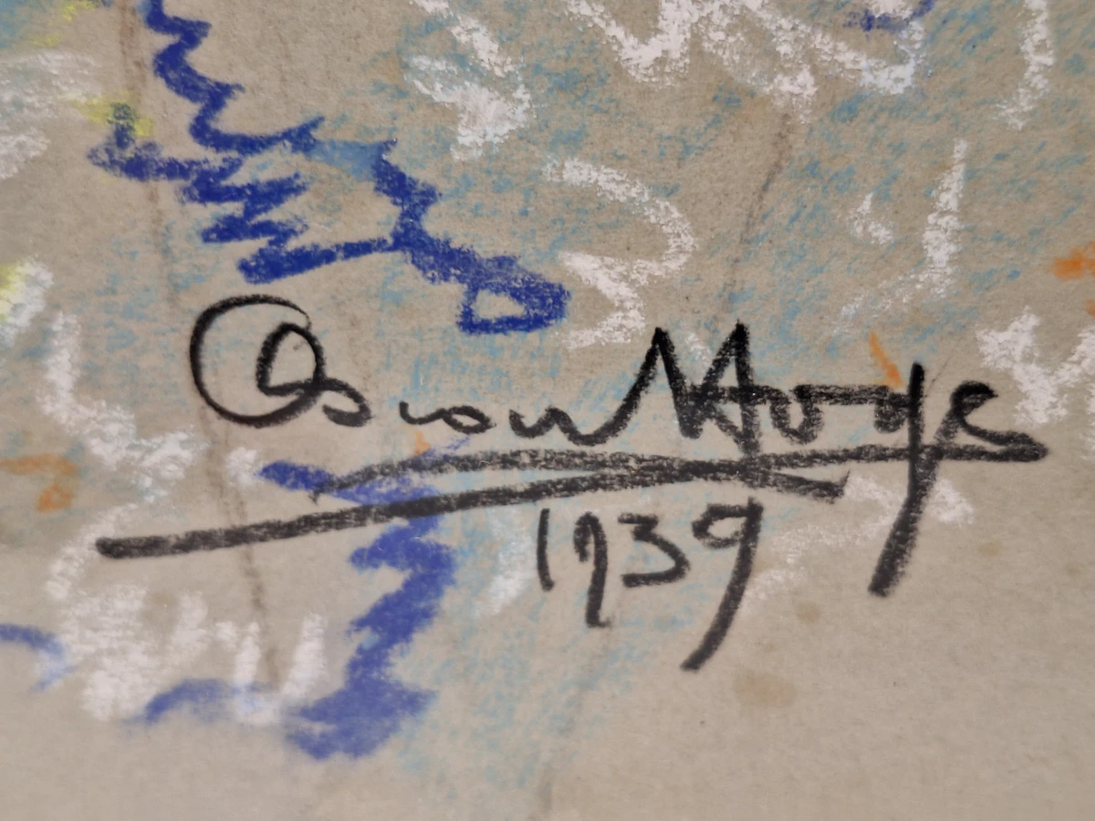 Damesportret in pastel - Oscar Hoge - 1939