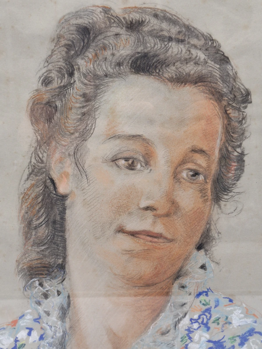 Damesportret in pastel - Oscar Hoge - 1939