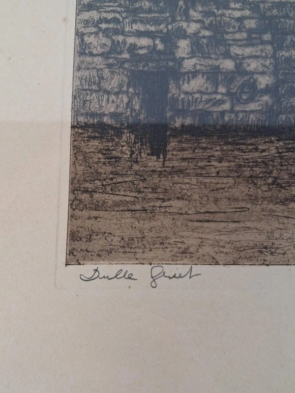 🖼️ Originele Ets "Dulle Griet" Gent – Geo Langie (Handgesigneerd & Genummerd 13/75) 🖼️ - foto 3