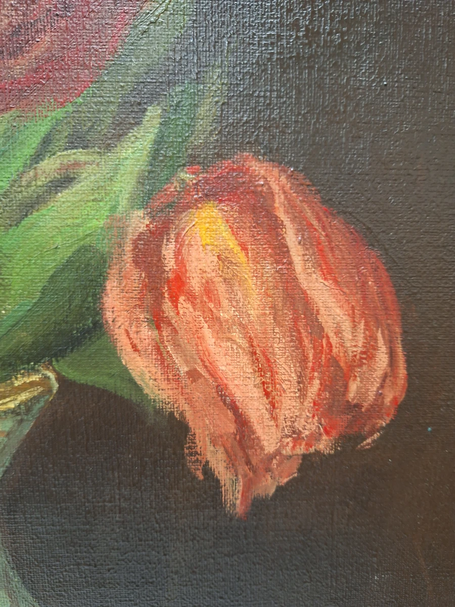 Bloemstilleven met tulpen - Walter van Leeuwen - 1974