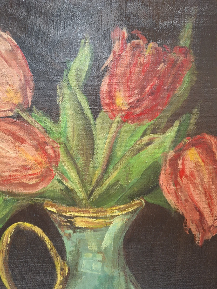 Bloemstilleven met tulpen - Walter van Leeuwen - 1974