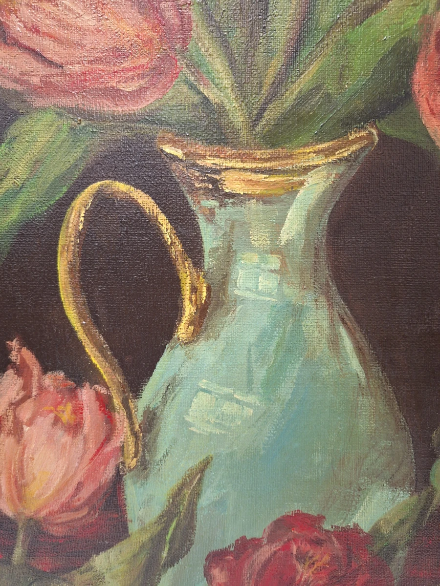 Bloemstilleven met tulpen - Walter van Leeuwen - 1974