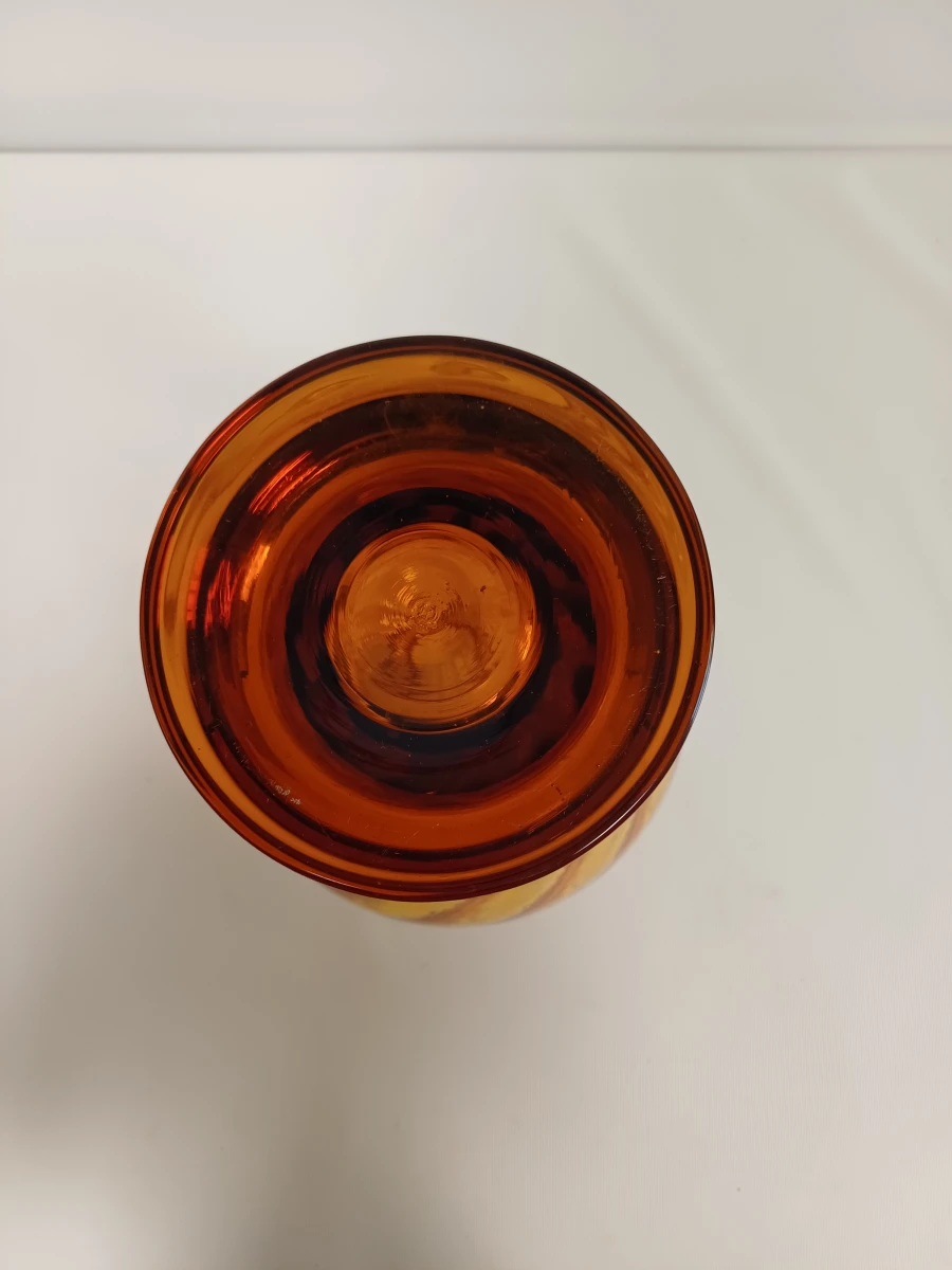 Vintage amberkleurige Swirl vaas