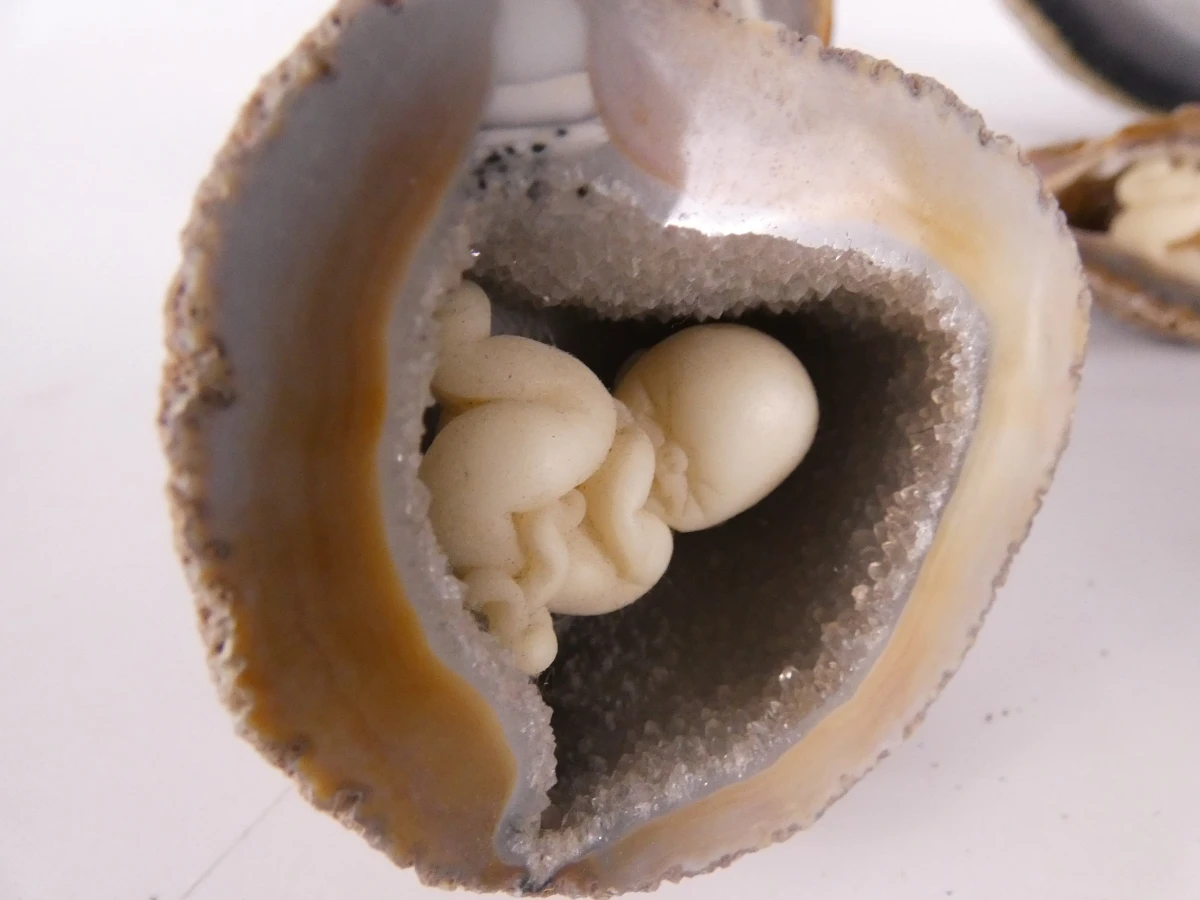Agaat geodes, -schijven en kaarshouders