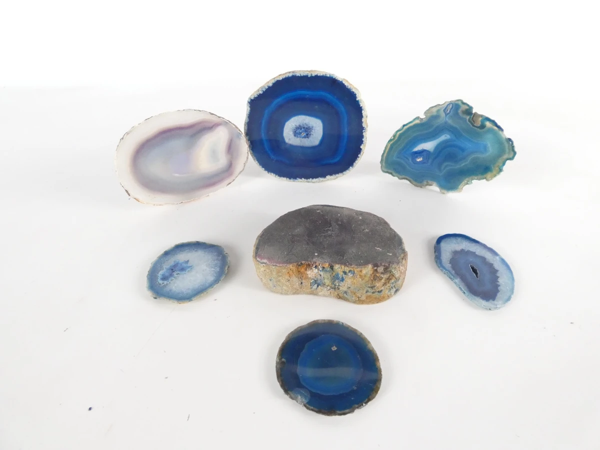 Agaat geodes, -schijven en kaarshouders