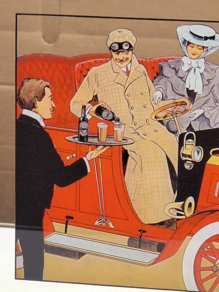 Vintage Tuborg reclamespiegel met rode oldtimer - 1982 - foto 3