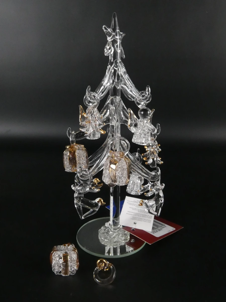 Paar glazen kerstbomen met ornamenten - Villeroy & Boch