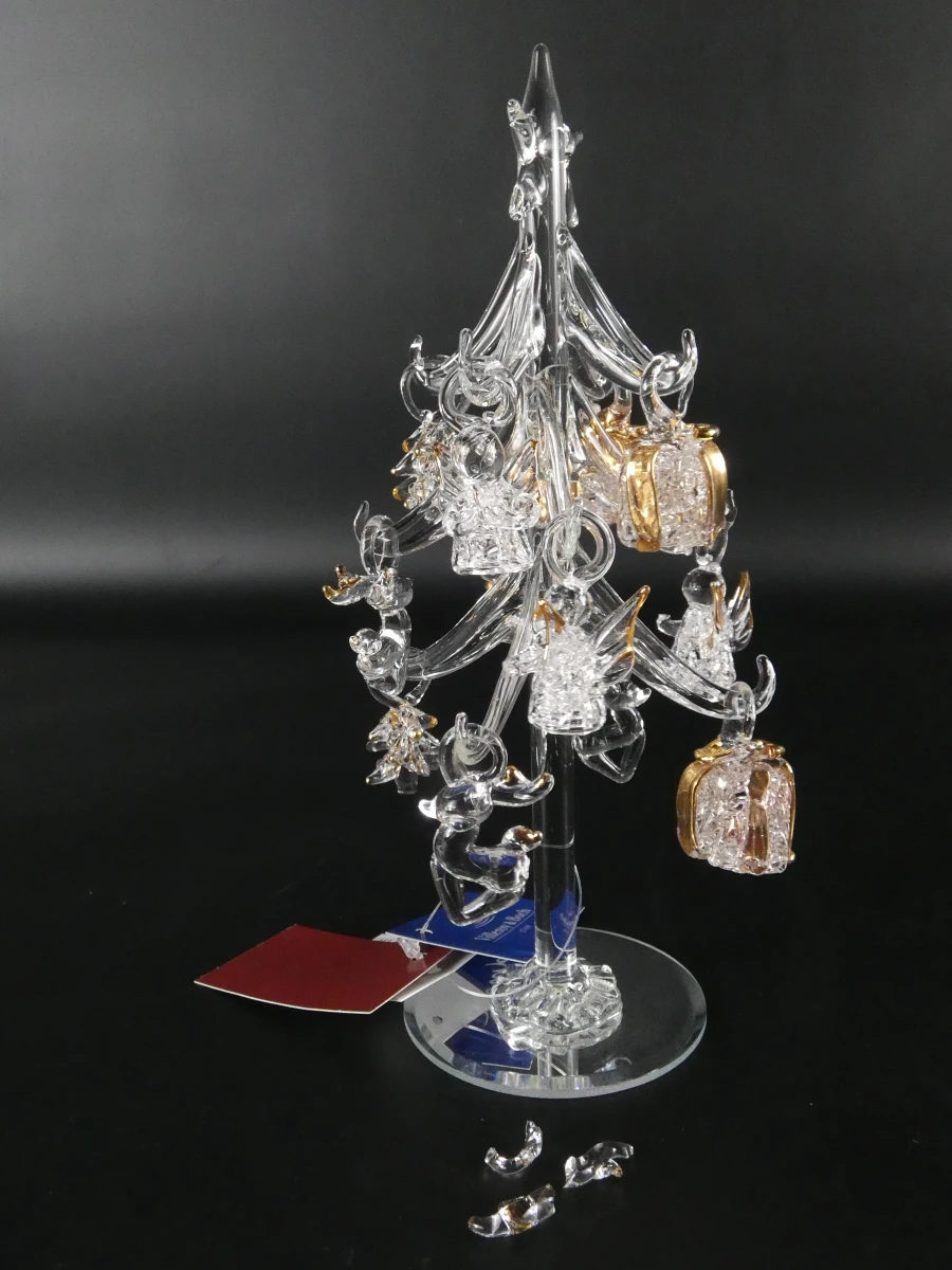 Paar glazen kerstbomen met ornamenten - Villeroy & Boch
