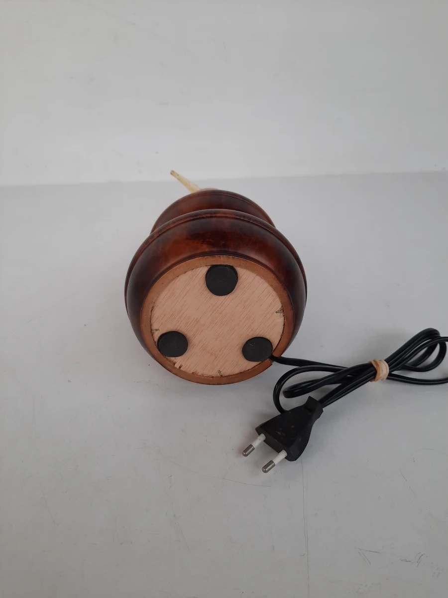 Klassieke Glazen Nebulisator / Aroma Diffuser op Houten Basis – Alambiek Stijl