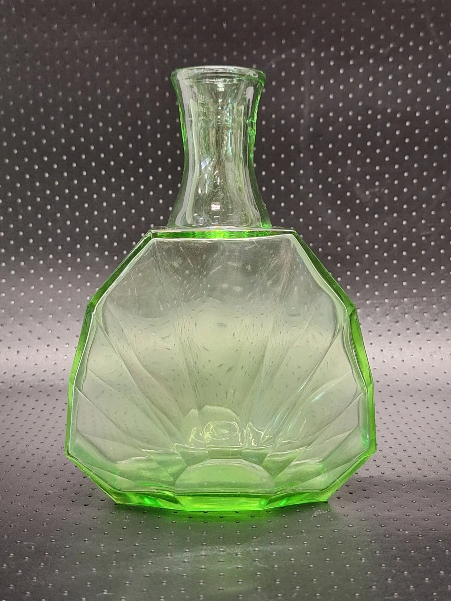 Glazen Art Deco boudoirset in groen persglas - Authentieke toiletset uit de jaren '20/'30 - foto 2