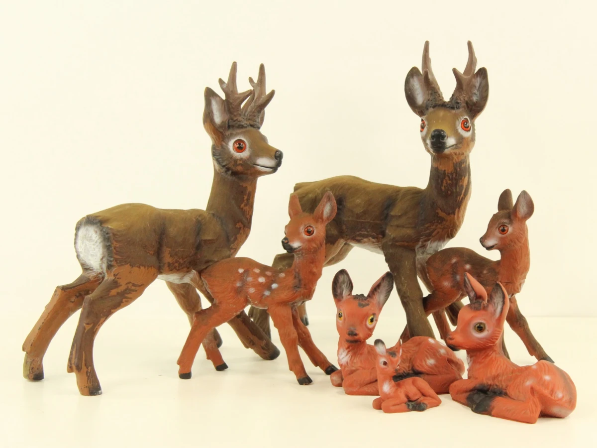 ZeHo Germany - vintage hertenfamilie in verschillende formaten - jaren '60