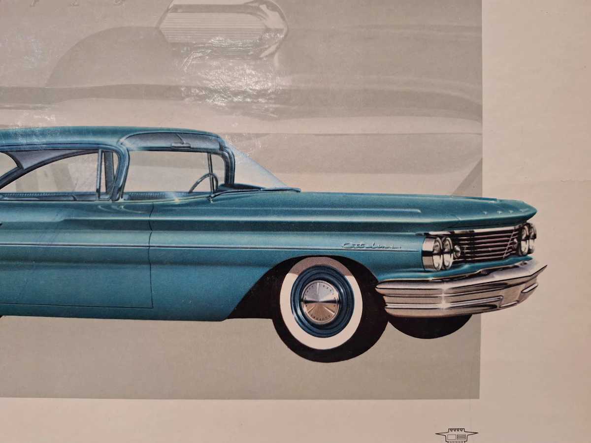 Lot van 5 vintage Pontiac reclameplaten - modeljaar 1960
