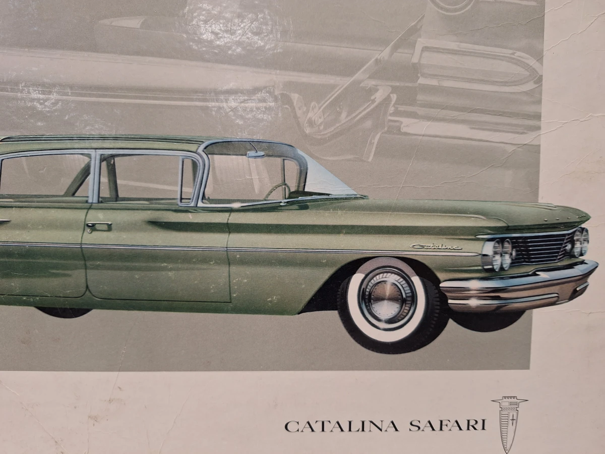 Lot van 5 vintage Pontiac reclameplaten - modeljaar 1960