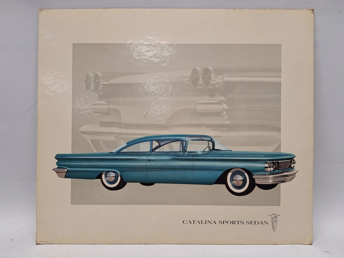 Lot van 5 vintage Pontiac reclameplaten - modeljaar 1960