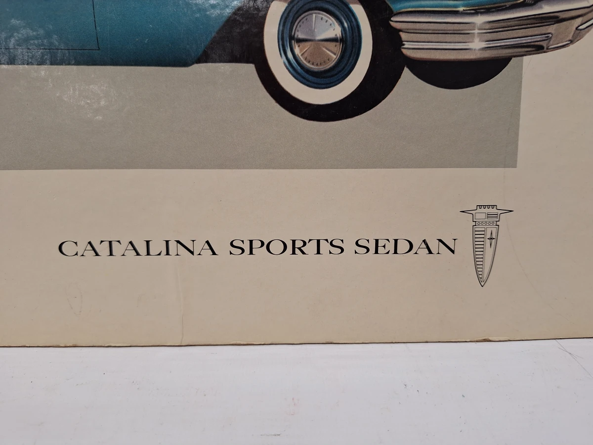 Lot van 5 vintage Pontiac reclameplaten - modeljaar 1960