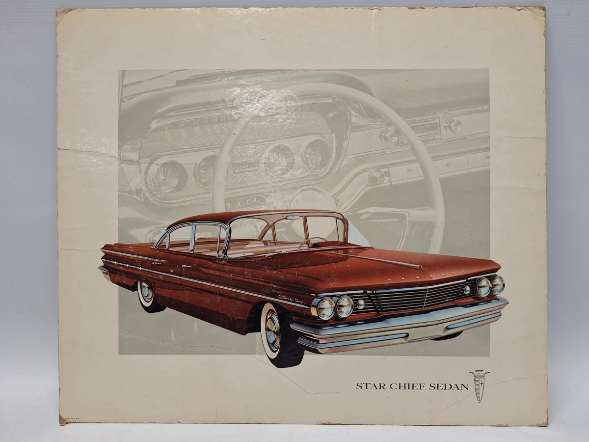 Lot van 5 vintage Pontiac reclameplaten - modeljaar 1960