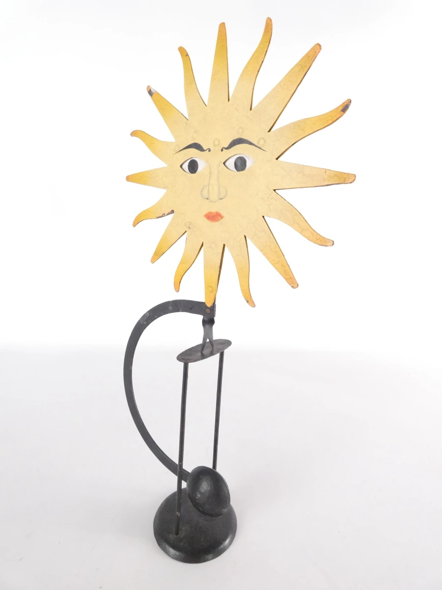 Decoratief metalen zonnesculptuur met gezicht - Counterweight toy