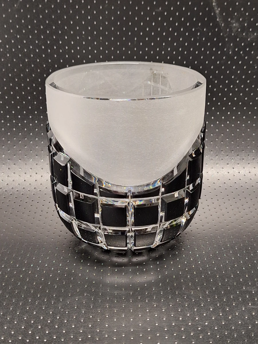 Vintage Bohemia Crystal "Zwarte Vaas" - Exclusieve handgeslepen kristallen designvaas in originele doos - foto 10
